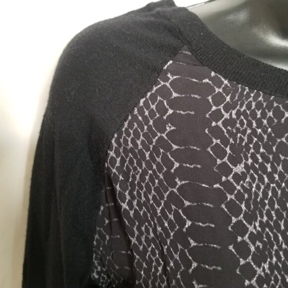 Joie Malena silk wool snakeskin print front and knit Black Size xs - Picture 3 of 7